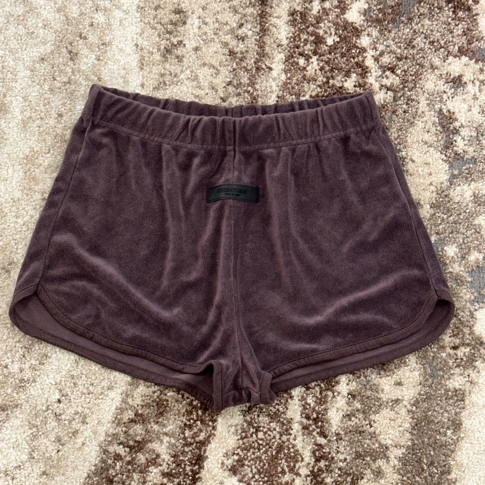 Essentials Fear of God - High Waist Brown Terry Shorts Velour